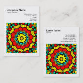 Carte De Visite Photo carré (v3) - Kaleidoscope Abstrait 03 (Devant / Derrière)