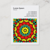 Carte De Visite Photo carré (v3) - Kaleidoscope Abstrait 03 (Dos)