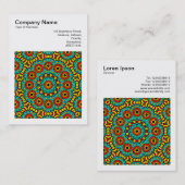 Carte De Visite Photo carré (v3) - Kaleidoscope Abstrait 05 (Devant / Derrière)