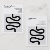 Carte De Visite Photo carré (v3) - Ligne courbe (Devant / Derrière)