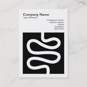 Carte De Visite Photo carré (v3) - Ligne courbe - Blanc sur noir
