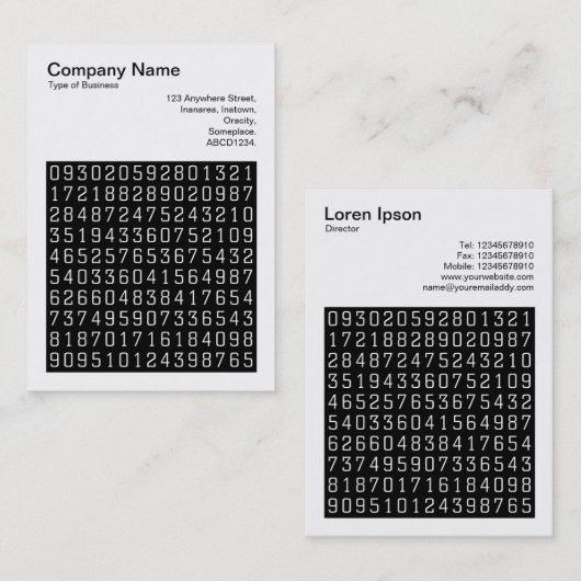 Carte De Visite Photo carré (v3) - Numéros aléatoires 02 (Devant / Derrière)