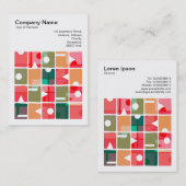 Carte De Visite Photo carré (v3) - Rectangles Abstraites 120623 (Devant / Derrière)