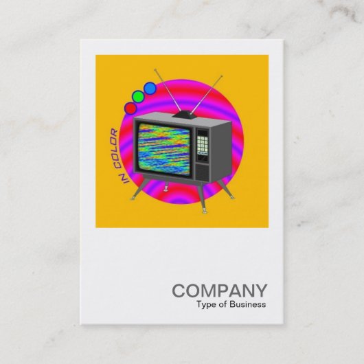 Carte De Visite Photo carrée 073 - rétro couleur TV (Devant)
