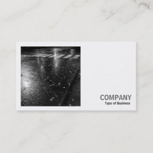 Carte De Visite Photo carrée (v2) - Route humide d'automne la nuit