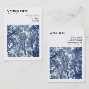 Carte De Visite Photo carrée (v3) - automne bleu - Cyanotype