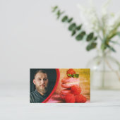 Carte De Visite Photo Chef pâtisserie personnalisée avec code QR (Debout devant)