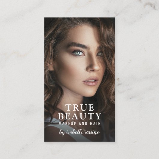 Carte de visite Photo Cheveux Et Maquillage (Devant)