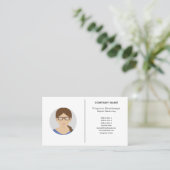 Carte de visite photo circulaire minimaliste (Debout devant)