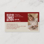 CARTE DE VISITE PHOTO CODE QR POTTERIE CÉRAMIQUE FAITE MAIN BOHO (Dos)