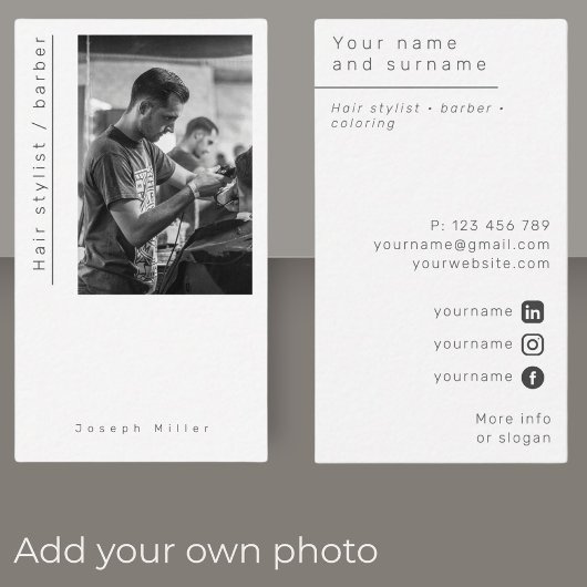 Carte De Visite Photo coiffeur studio coiffeur Business Car