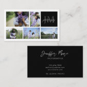 Carte De Visite Photo Collage & Calligraphie Monogramme Photograph (Devant / Derrière)