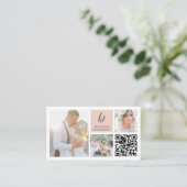 Carte De Visite Photo Collage & Calligraphie Monogramme Photograph (Debout devant)