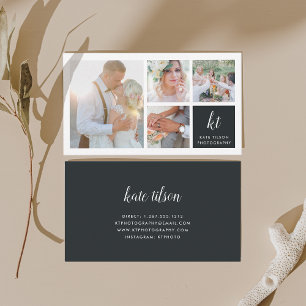 Carte De Visite Photo Collage & Calligraphie Monogramme Photograph