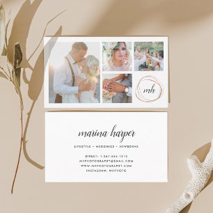 Carte De Visite Photo Collage & Calligraphie Monogramme Photograph