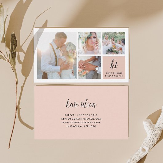 Carte De Visite Photo Collage & Calligraphie Monogramme Photograph