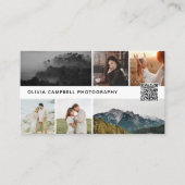 Carte De Visite Photo Collage Moderne Simple QR Code (Devant)