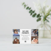 Carte De Visite Photo Collage QR Code Photographe professionnel (Debout devant)