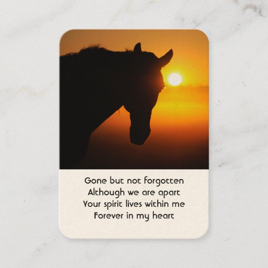 Carte De Visite Photo commémorative Cheval Silhouette (Devant)
