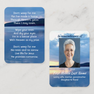 Carte De Visite Photo commémorative Christian Lake Sunrise Nature