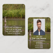 Carte De Visite Photo commémorative Prayer Lake Great Blue Heron B (Devant / Derrière)