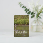 Carte De Visite Photo commémorative Prayer Lake Great Blue Heron B (Debout devant)