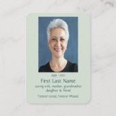 Carte De Visite Photo commémorative Prière d'aquarelle ferme de po (Dos)