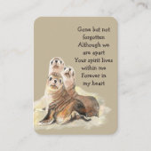 Carte De Visite Photo commémorative Prière d'aquarelle Phoques Fau (Devant)