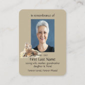 Carte De Visite Photo commémorative Prière d'aquarelle Phoques Fau (Dos)