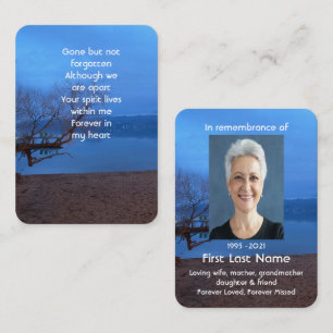 Carte De Visite Photo commémorative prière Dawn Morning Lake Beach