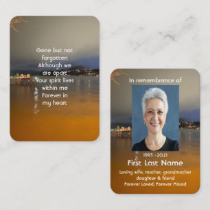 Carte De Visite Photo commémorative prière Dawn Morning Lake Beach