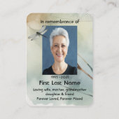 Carte De Visite Photo commémorative Prière de conservation Dragonf (Dos)