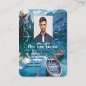 Carte De Visite Photo commémorative Prière Lac Canot Eau sauvage (Dos)