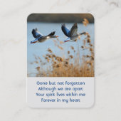 Carte De Visite Photo commémorative Prière Oiseaux du lac Oies (Devant)