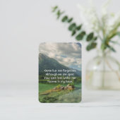 Carte De Visite Photo commémorative Prière Paysage du lac Mountain (Debout devant)