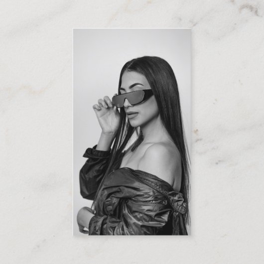 Carte De Visite Photo Connect with Us Social Media QR Code Logo (Dos)