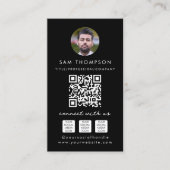 Carte De Visite Photo Connect with Us Social Media QR Code Logo (Devant)