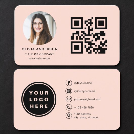 Carte de visite photo corail QR Code