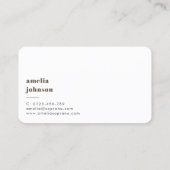 Carte De Visite Photo d'acteur de chanteur professionnel simple et (Dos)