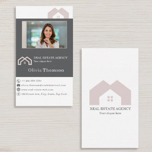 Carte De Visite Photo d'agent immobilier professionnel