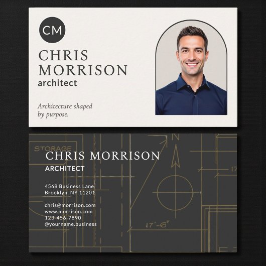 Carte De Visite Photo d'architecte professionnel 
