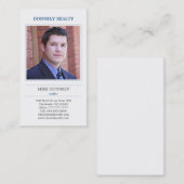 Carte de visite photo Dashed Border (Navy) (Devant / Derrière)