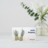 Carte De Visite Photo de 2 ananas sur une plage (Debout devant)