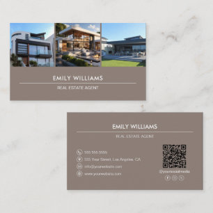 Carte de visite photo de biens immobiliers QR rése