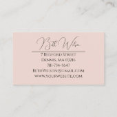 Carte De Visite Photo de branding d'entreprise de beauté rose poud (Dos)
