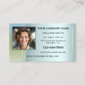 Carte De Visite Photo de bureau bleu moderne (Dos)