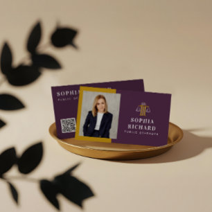 Carte De Visite Photo de cabinet d'avocats d'échelle de justice él