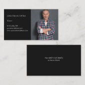 Carte De Visite Photo de chanteur d'opéra Black Modern (Devant / Derrière)