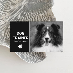Carte De Visite Photo de Chien Mignon et Fluffy Dresseur de Chien 