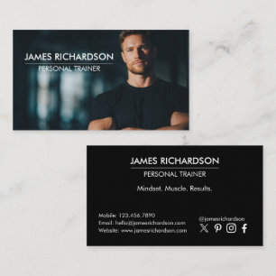 Carte De Visite Photo de coach sportif et entraîneur personnel mod